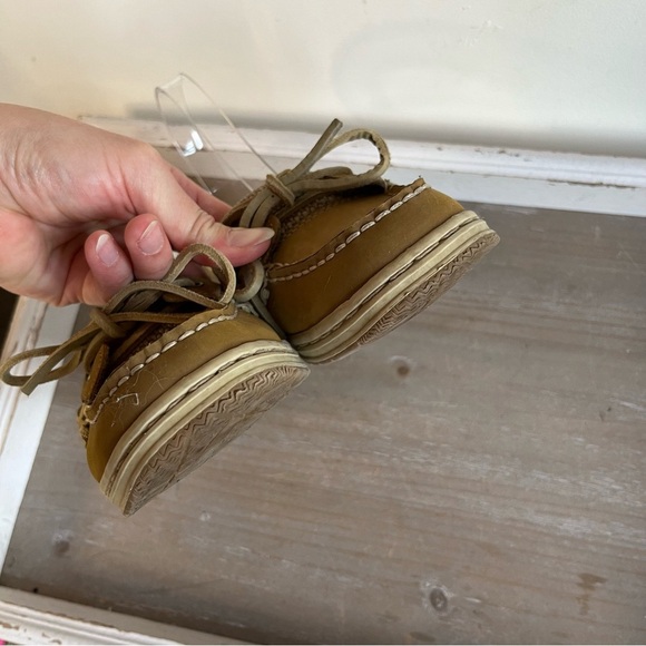 Women's Khombu Leather Loafers Slip-On Flat Comfort Shoes Khaki Brown Size 6 - Picture 4 of 9